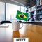 G128 30 Pack Handheld Brazil Brazilian Stick Flags | 4x6 In | Printed 150D Polyester, Country Flag, Solid Plastic Stick, Spear White Tip